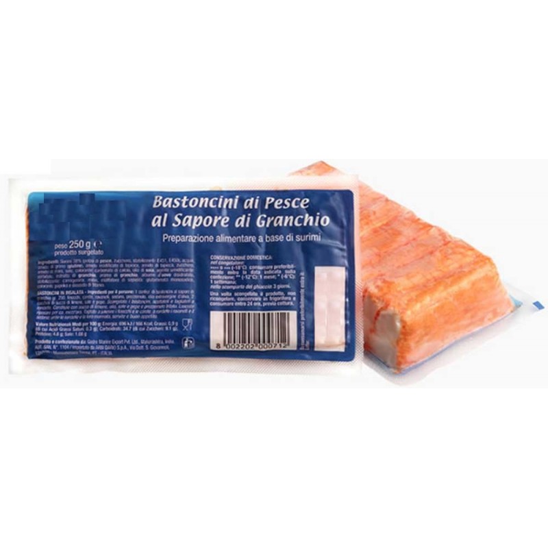 Bastoncini di pesce al sapore di granchio 250 gr